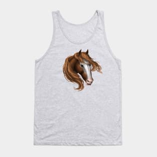 Horse Head - Bald Face Brown Eyes Tank Top